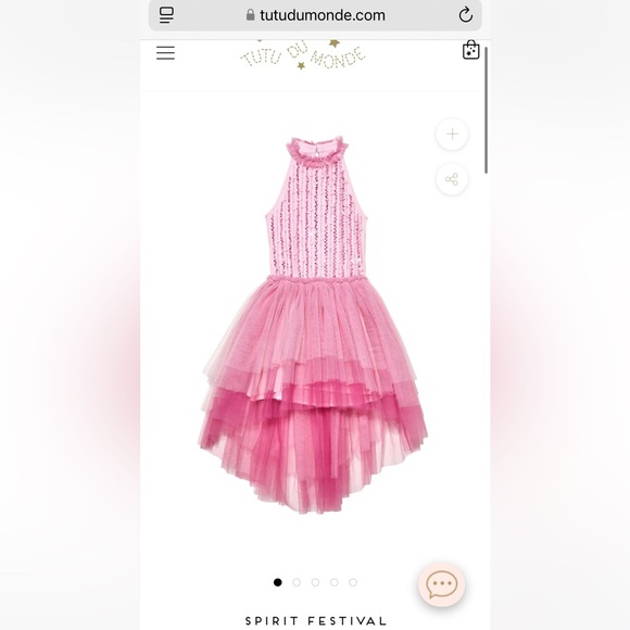 Pink Sleeveless Kids Dress - Picture 2 of 9
